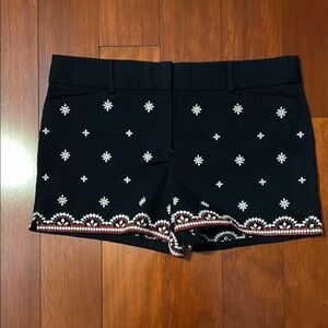 Loft Navy, White and Red High Waist Embroidered Shorts-The Riviera Short size 14